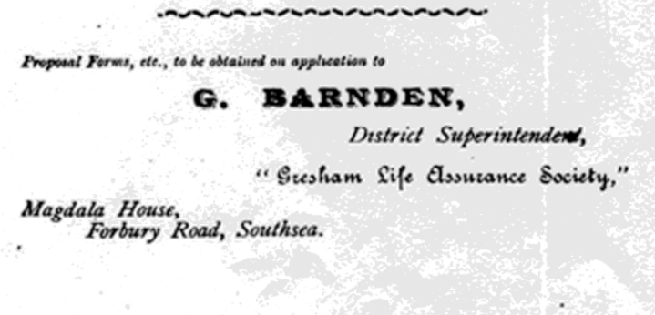Advert for Gresham Life Assurance from Arthur Conan Doyle A Life in Letters.png